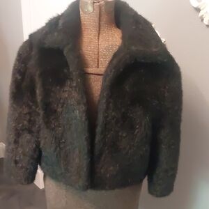 Black Gaux Fur Teddy Jacket
